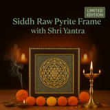 Shree Yantra on Raw Pyrite Frame