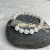 Moon stone bracelet with rose quartz - vaidikurja