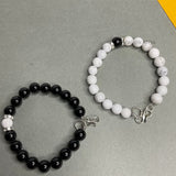 Black tourmaline & Howlite Combo bracelet for protection & Peace - vaidikurja